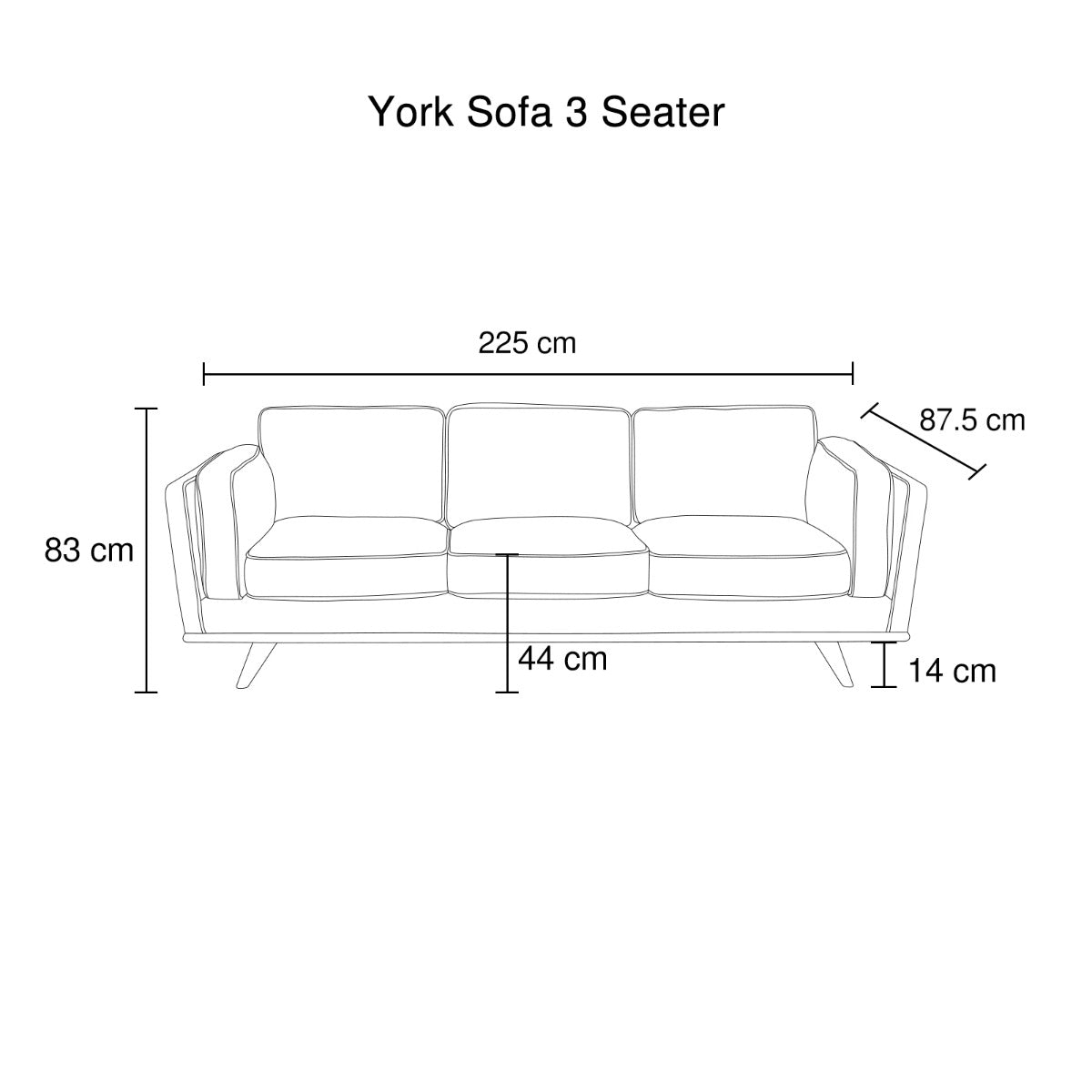 Teal 3 Seater Sofa, Linen Upholstered, Wooden Frame