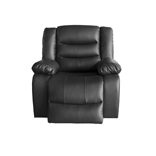 Black 3+1+1 Seater Faux Leather Recliner Sofa w/ Wide Armrest