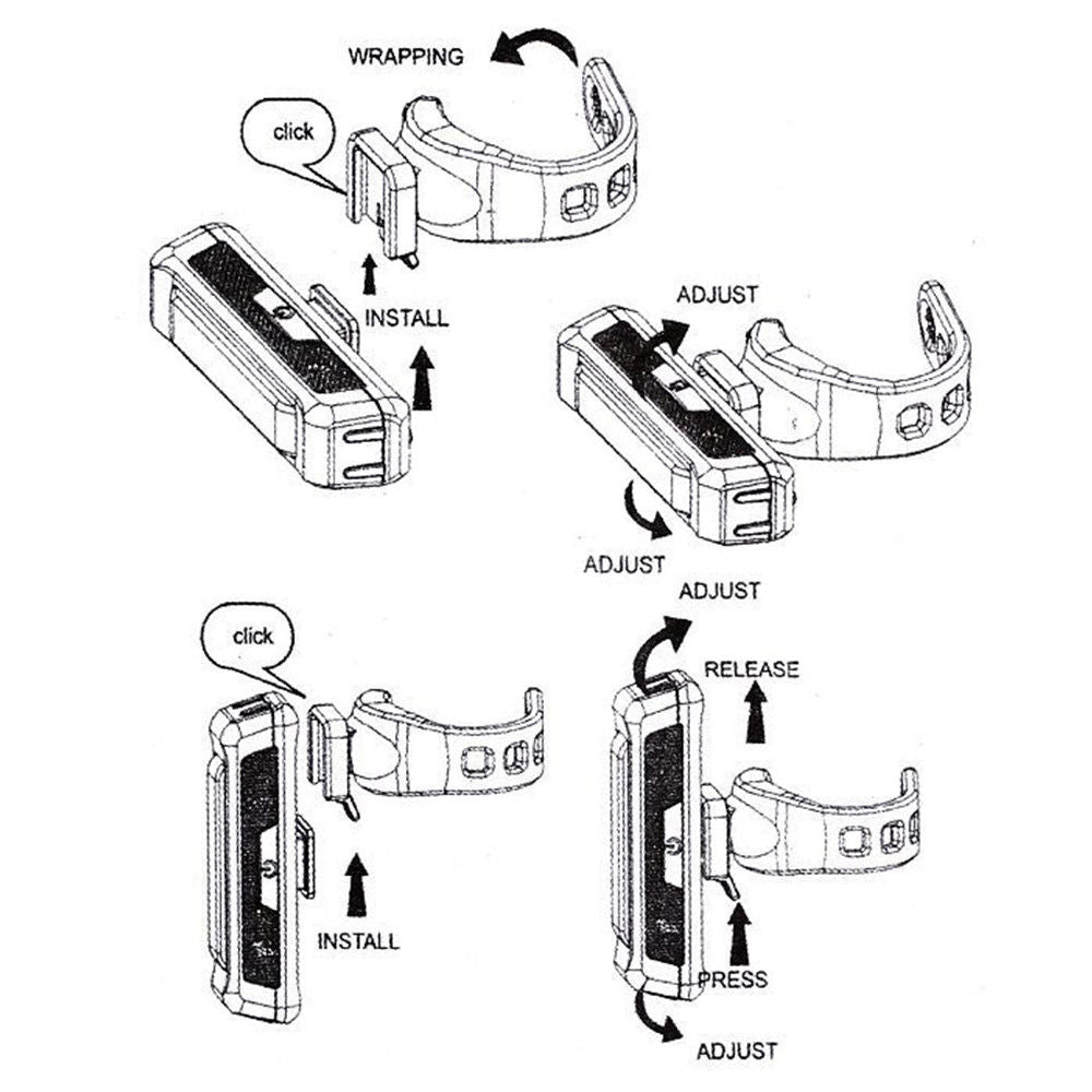 USB Rechargeable LED Bike Light Set with 5 Modes, Waterproof