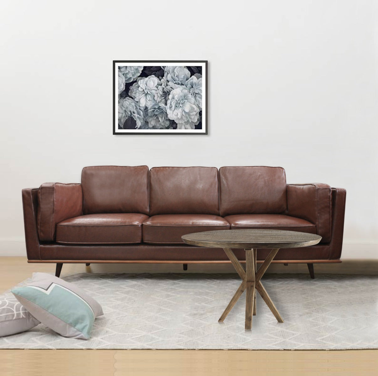 Brown 3 Seater Recliner Sofa, High Density Foam, Wooden Frame