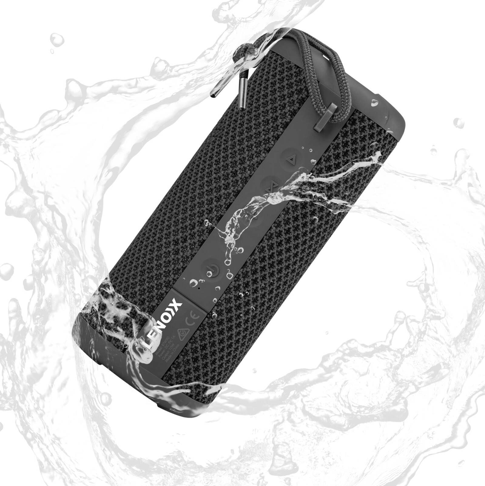 IPX7 Waterproof & Portable Bluetooth Speaker Black 10W, 360 Audio