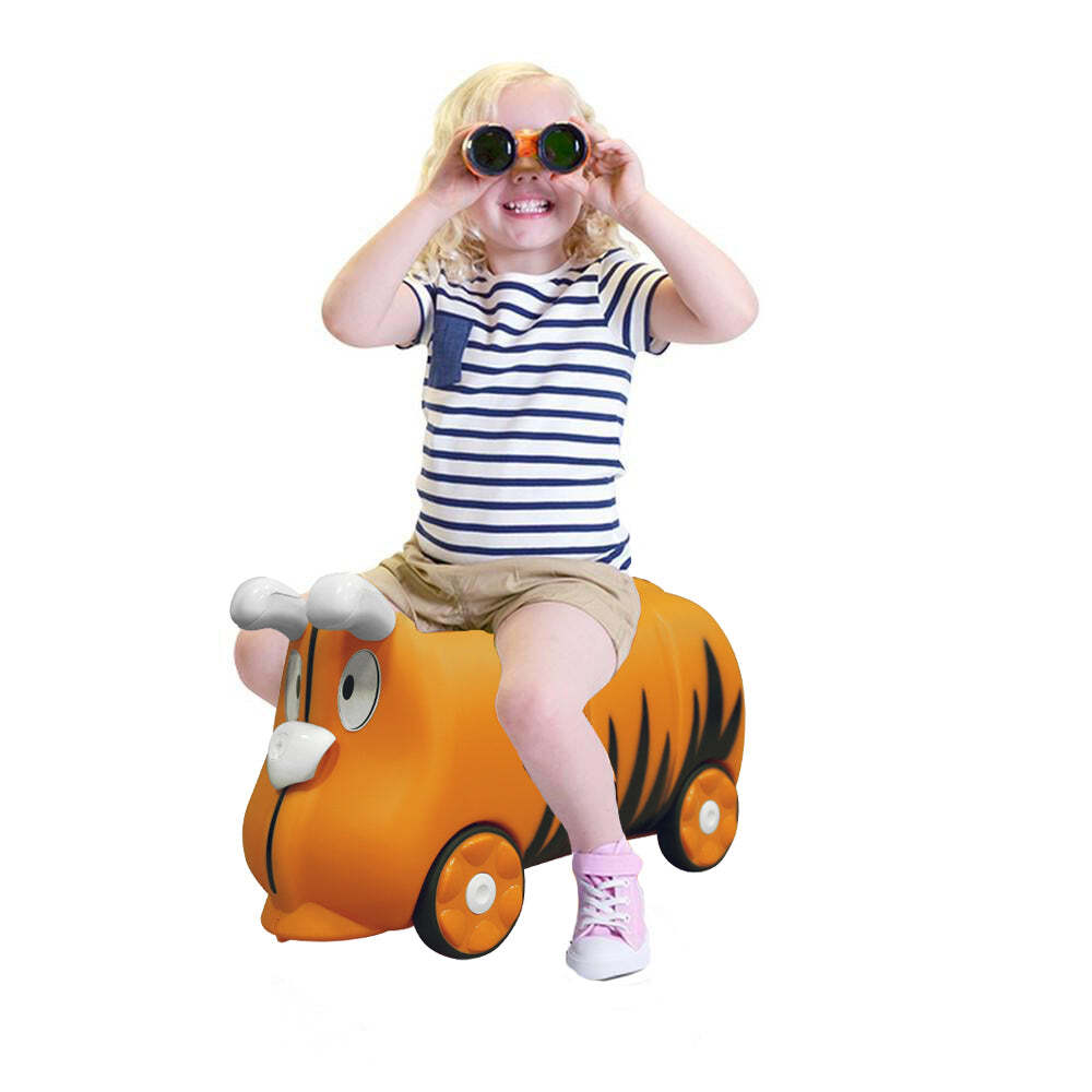 Kids 18L Travel Cabin Luggage w/ Trolley Ride On Wheel Suitcase Orange