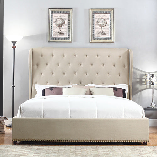 Paris Bedframe Queen Size Beige