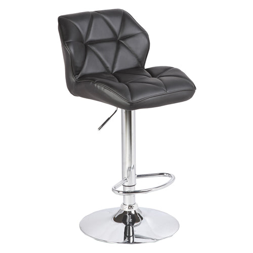 Black Leatherette Adjustable Swivel Bar Stools, 2-Pack