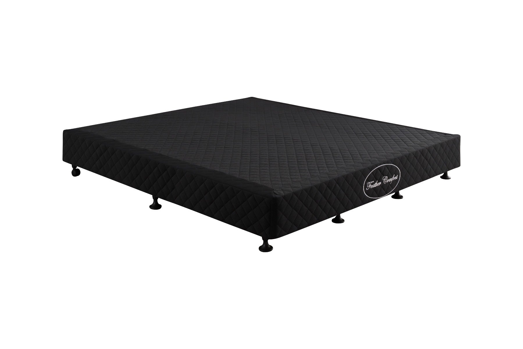 Double Size Mattress Base with Pine Slat, Removable Cover, Black