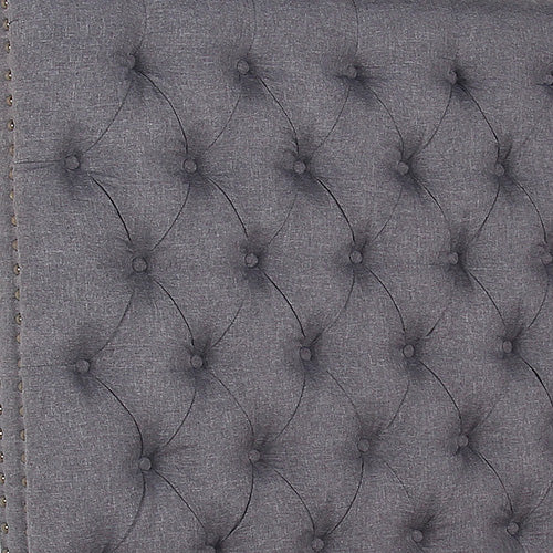 Upholstered Queen French Provincial Headboard, Charcoal Linen