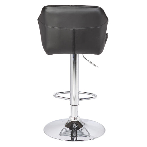 Black Leatherette Adjustable Swivel Bar Stools, 2-Pack