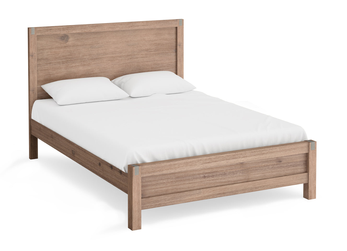 Oak Solid Acacia Queen Bed Frame with Sturdy Headboard