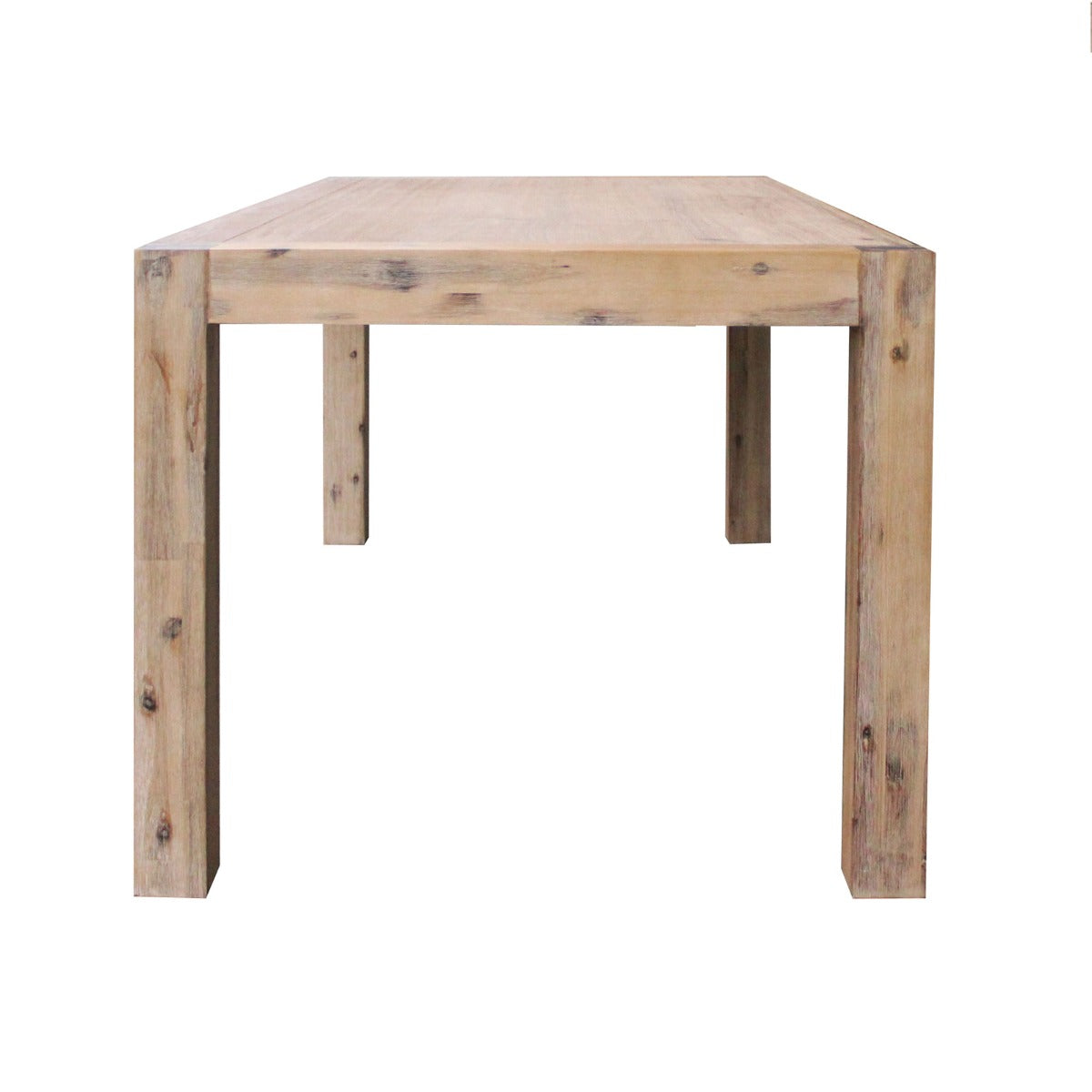 Solid Acacia Timber Dining Table 210cm, Oak Colour Finish