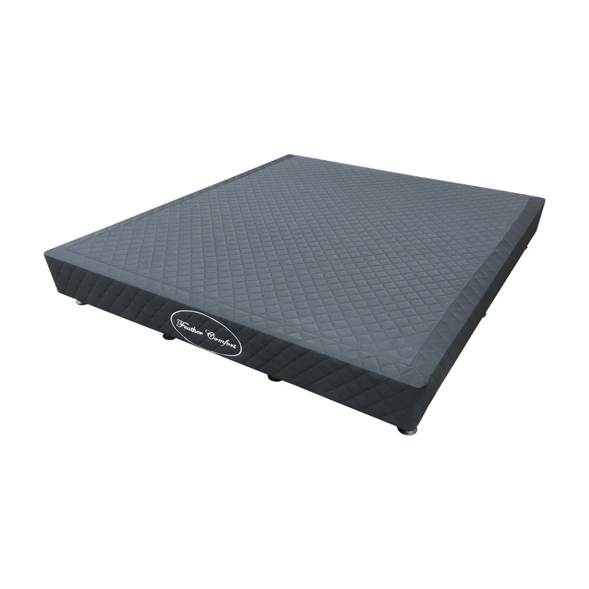 Double Size Mattress Base with Pine Slat, Removable Cover, Black