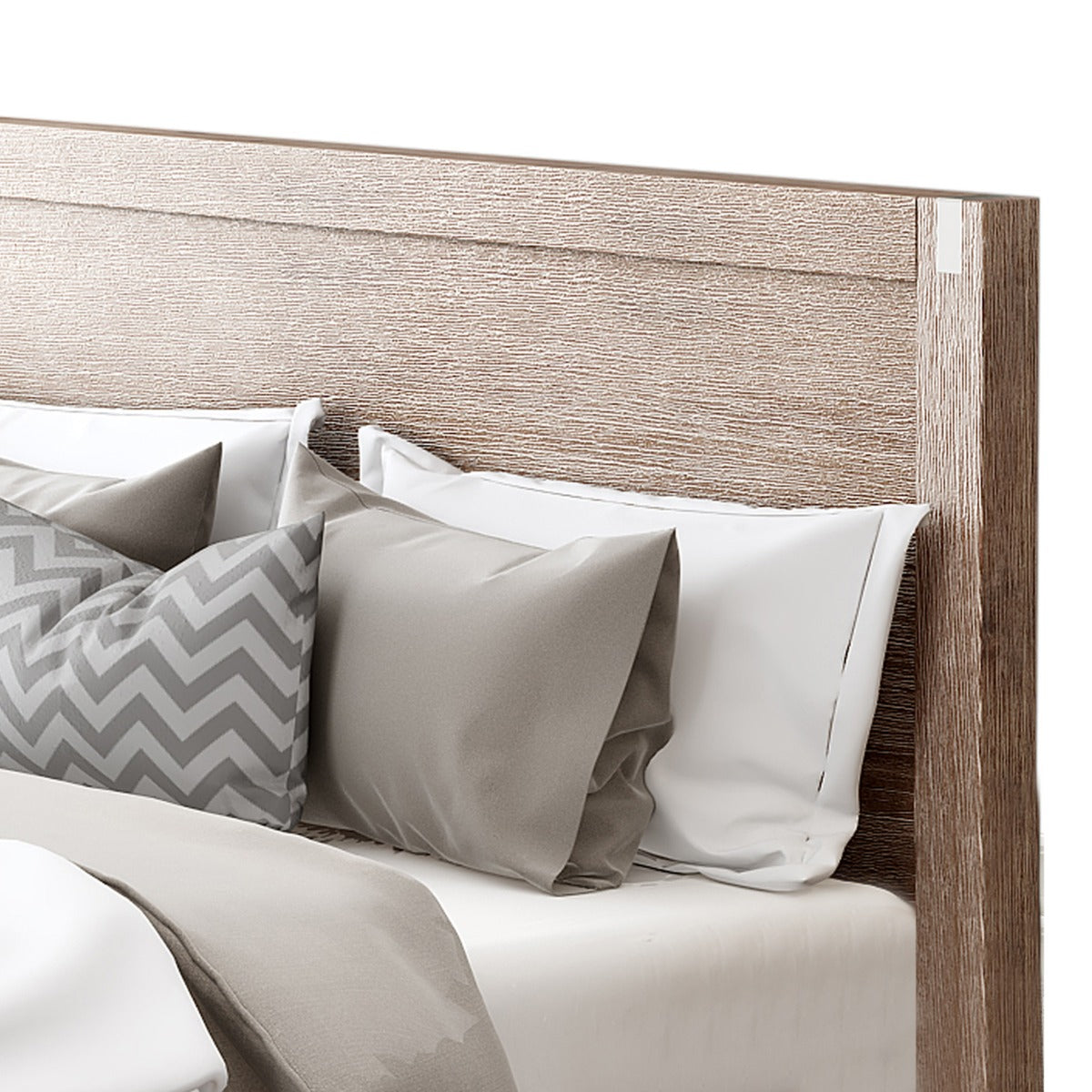 Oak Solid Acacia Queen Bed Frame with Sturdy Headboard