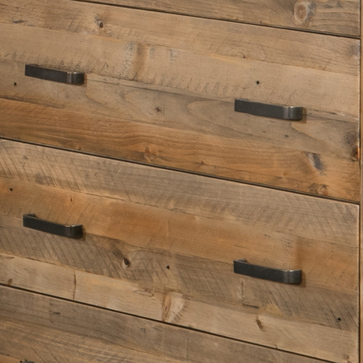 Rustic Wooden Tallboy with 4 Drawers and Metal Handles