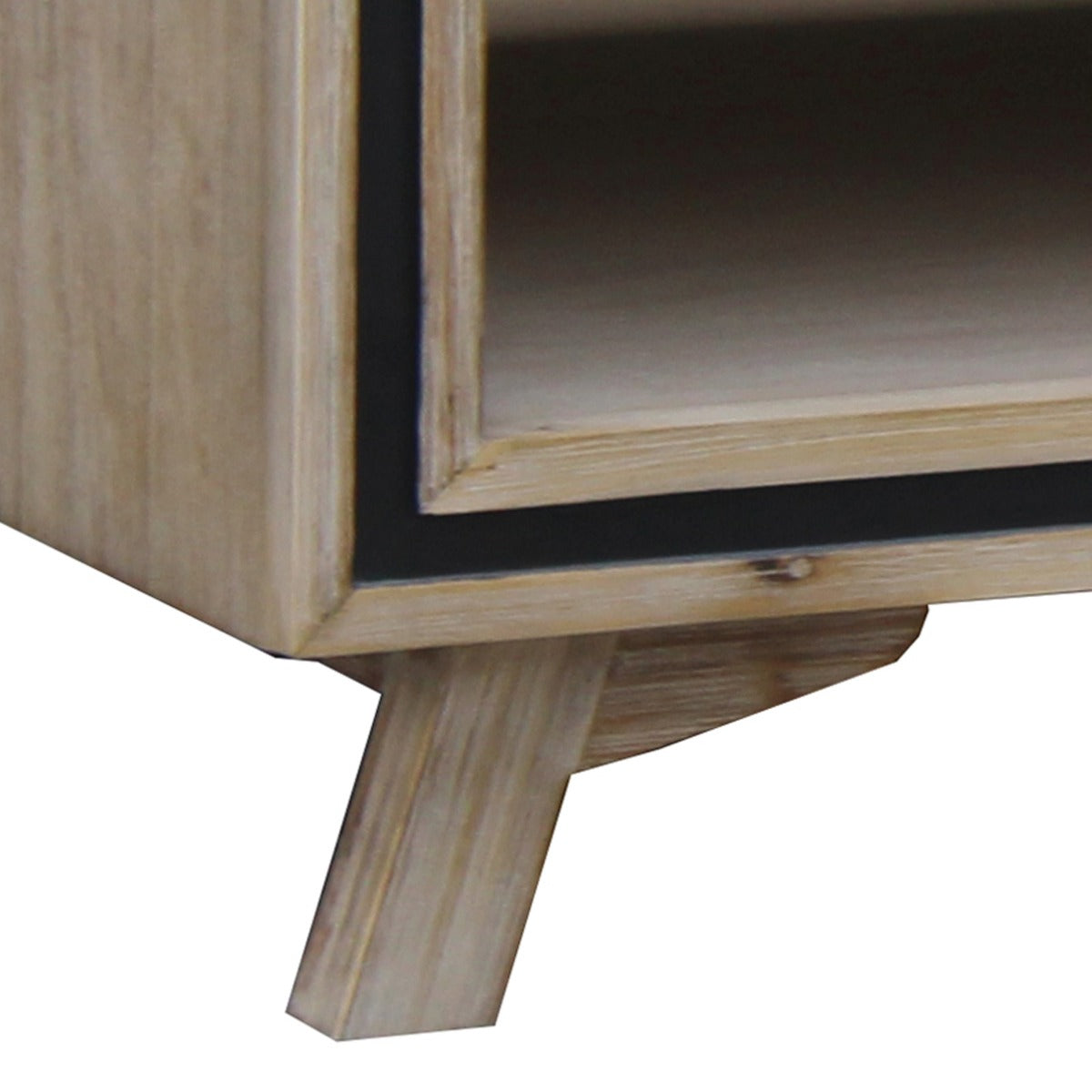 Minimal Solid Wood Coffee Table 2-Drawer Storage