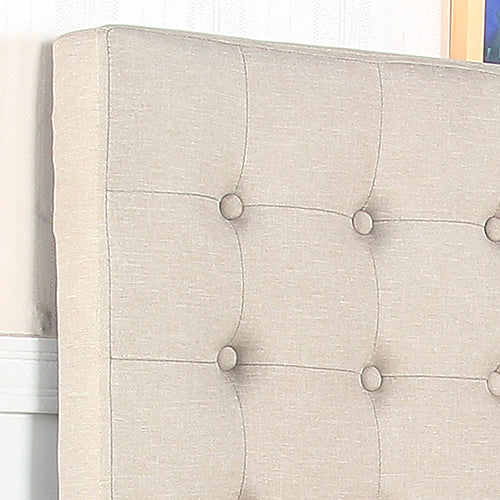 Premium Linen Tufted King Headboard with Wood Legs