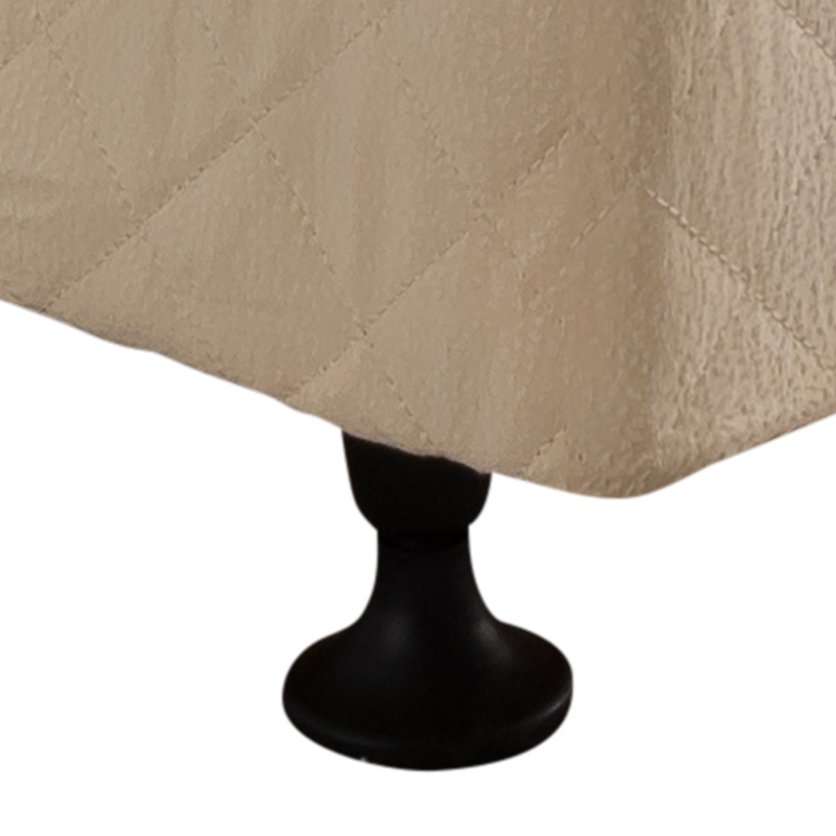 Mattress Base Ensemble Double Size Solid Wooden Slat in Beige with Removable Cover