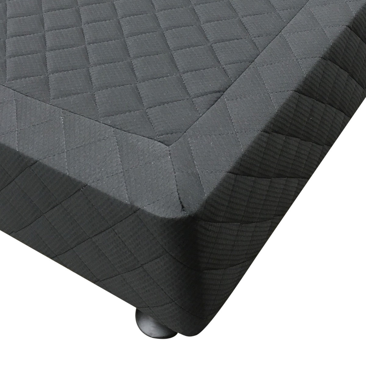 Double Size Mattress Base with Pine Slat, Removable Cover, Black