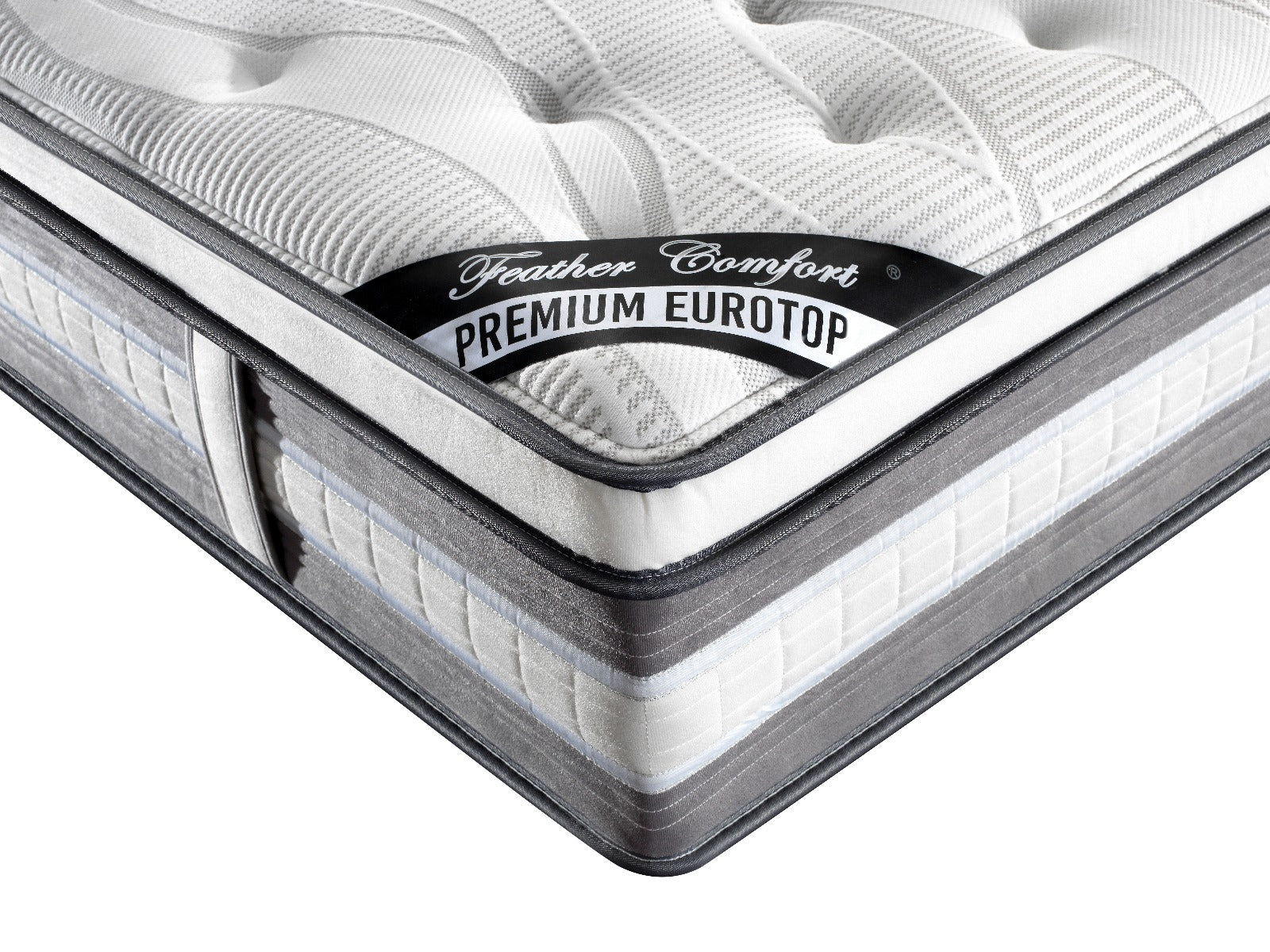 Medium Firm Queen Euro Top Mattress w/ Pocket Spring & Knitted Fabric