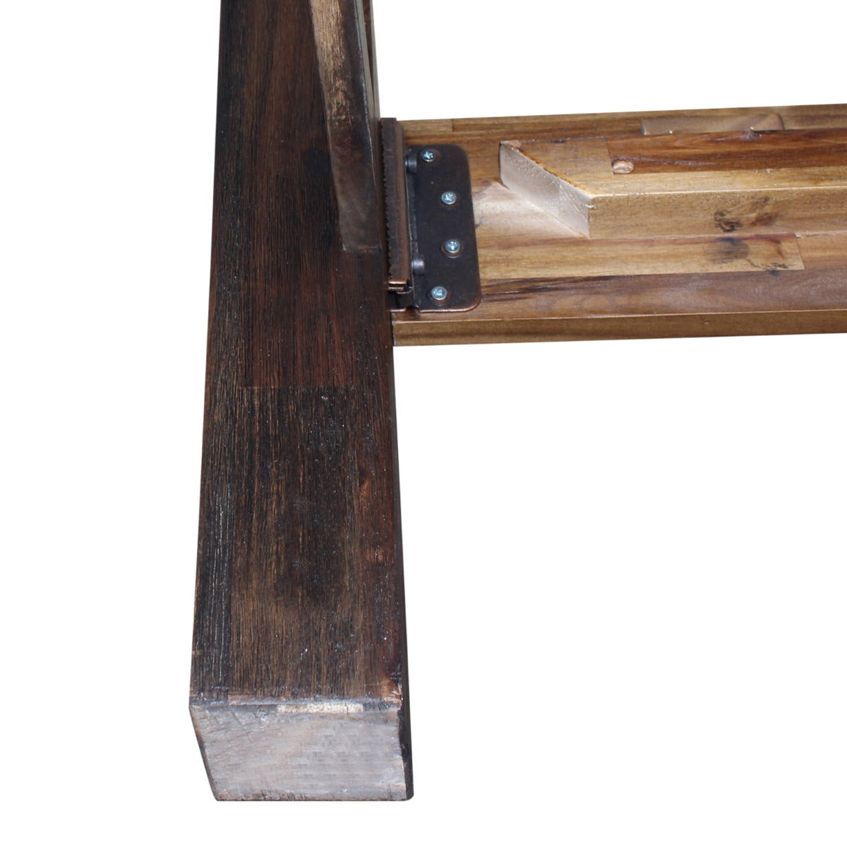 Solid Acacia Queen Bed Frame, Metal Support, Chocolate Finish