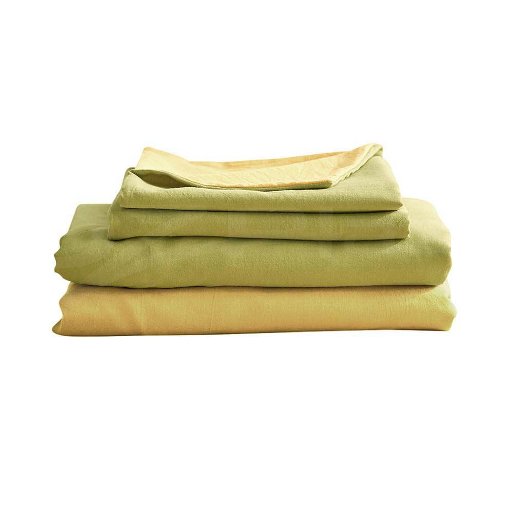 Cosy Club Cotton Bed Sheets Set Yellow Cover Single