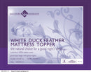 100% White Duck Feather Mattress Topper -KING