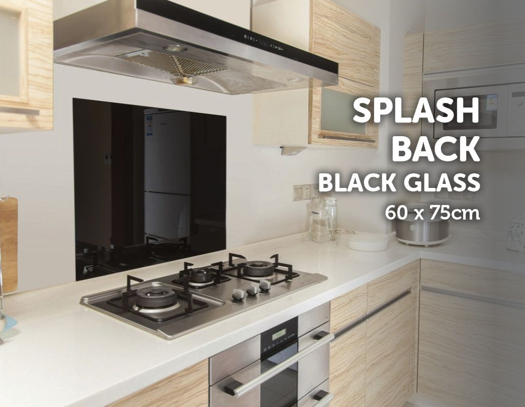 Heat Resistant Black Glass Splashback 60x75cm - Salvatore Angelotti