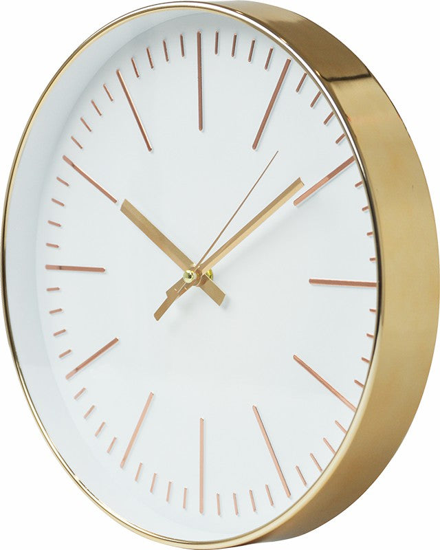 Modern Wall Clock Silent Non-Ticking Quartz Battery Operated Gold