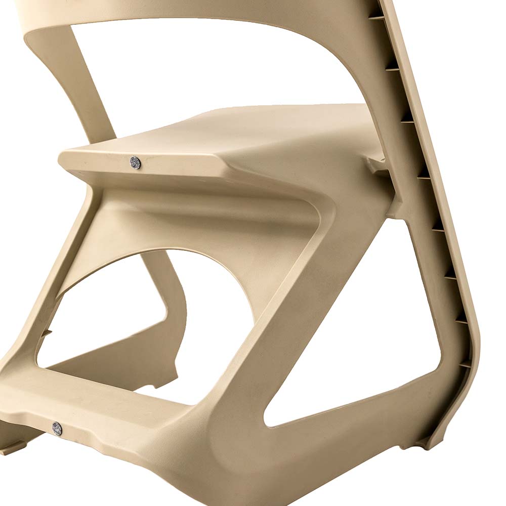 Set of 4 Stackable Sculpted Plastic Dining Chairs Beige - ArtissIn