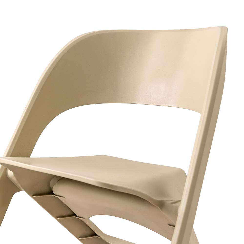 Set of 4 Stackable Sculpted Plastic Dining Chairs Beige - ArtissIn