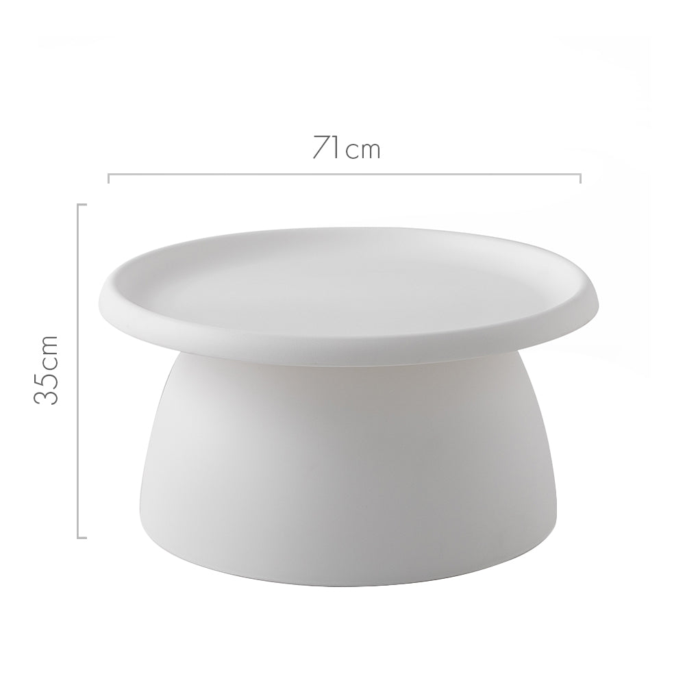 ArtissIn Coffee Table Round 71CM Plastic White