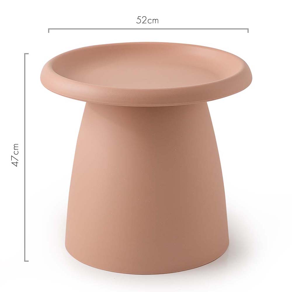 Stylish Round Pink Coffee Table with Raised Edge - ArtissIn