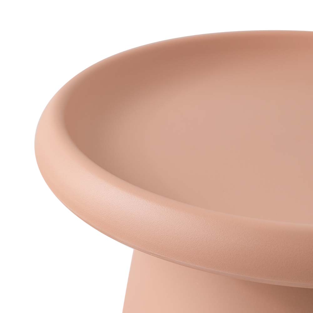 Stylish Round Pink Coffee Table with Raised Edge - ArtissIn