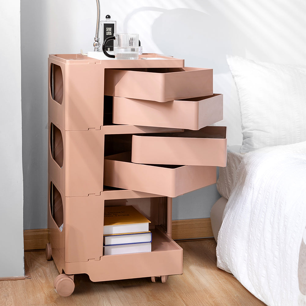 ArtissIn Storage Trolley Bedide Table 5 Tier Cart Boby Replica Pink