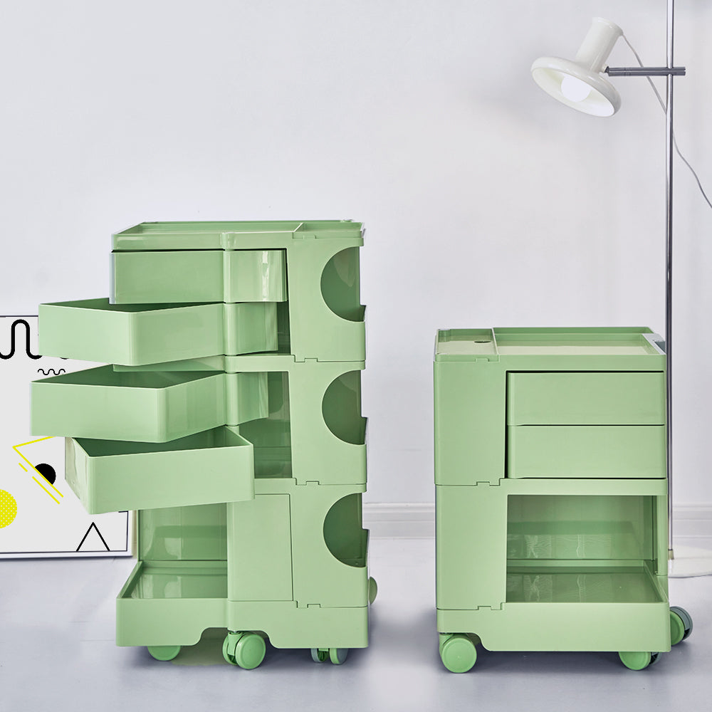 Green 3-Tier Storage Trolley with Wheels - ArtissIn