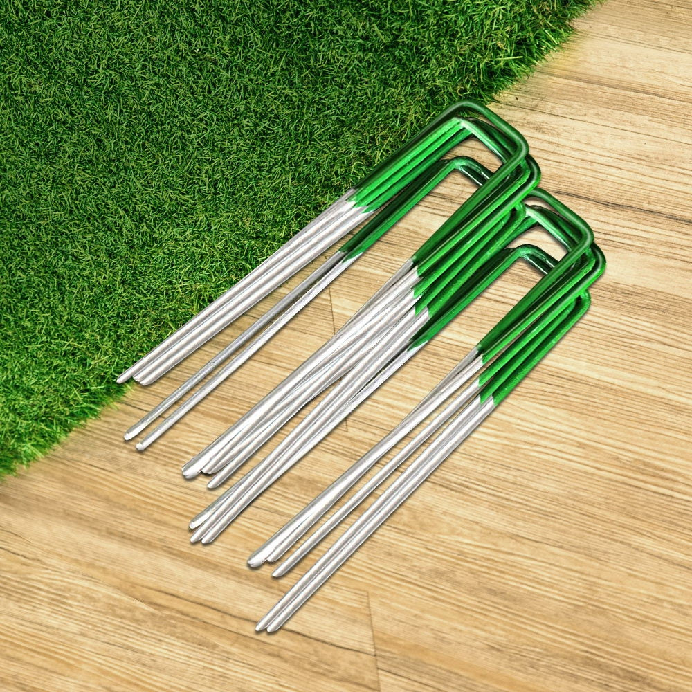 Primeturf Artificial Grass 100pcs Synthetic Pins Fake Lawn Turf Weed Mat Pegs Joining Tape