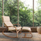 Artiss Wooden Armchair with Foot Stool - Beige