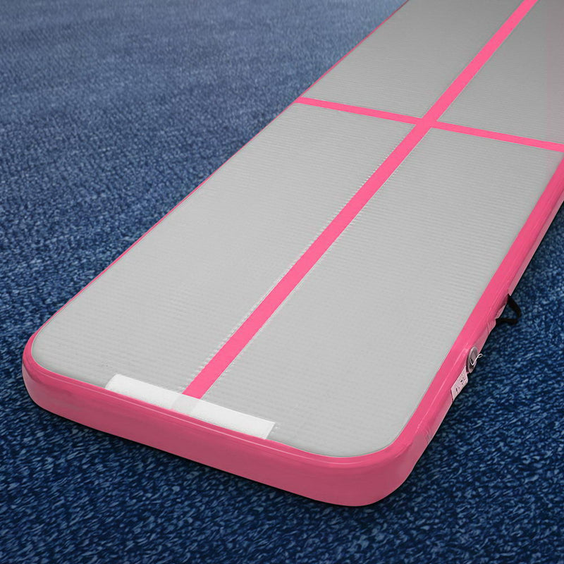 Everfit 3m x 1m Air Track Mat Gymnastic Tumbling Pink and Grey