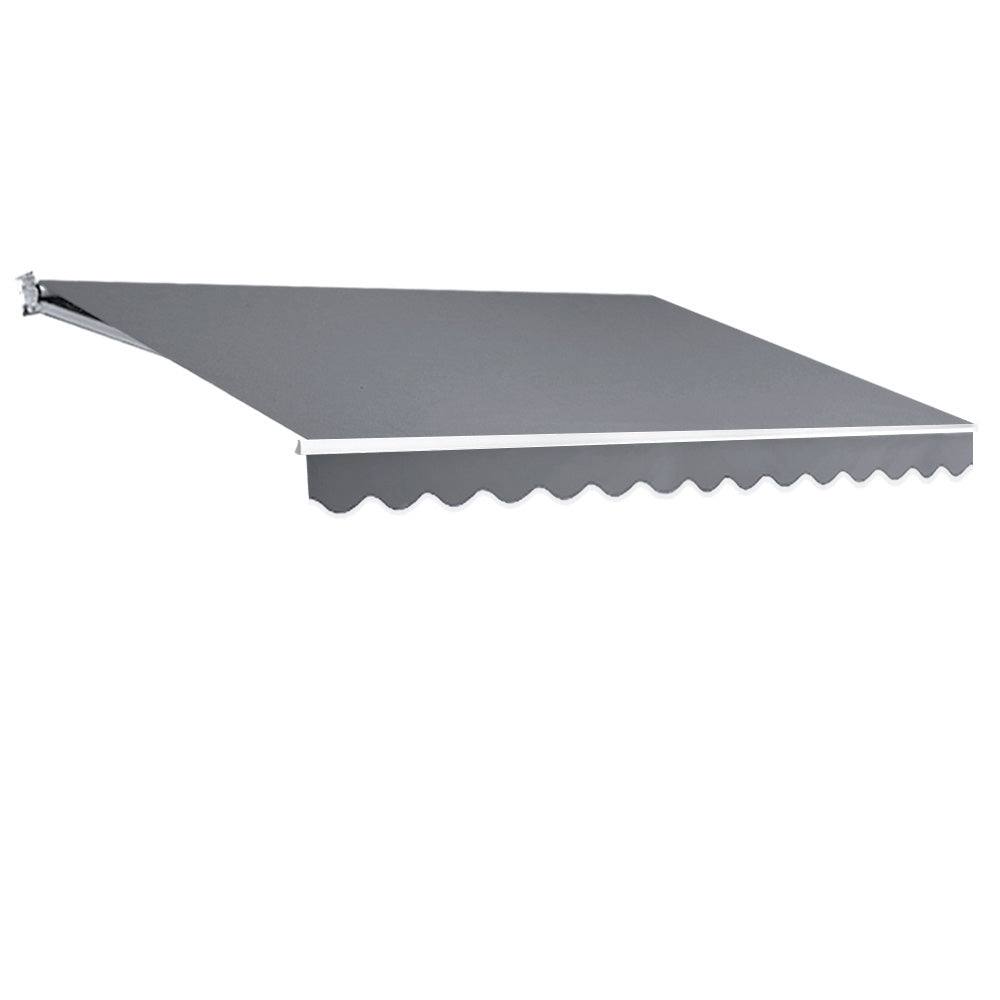 Instahut Retractable Folding Arm Awning Manual Sunshade 4Mx3M Pearl Grey
