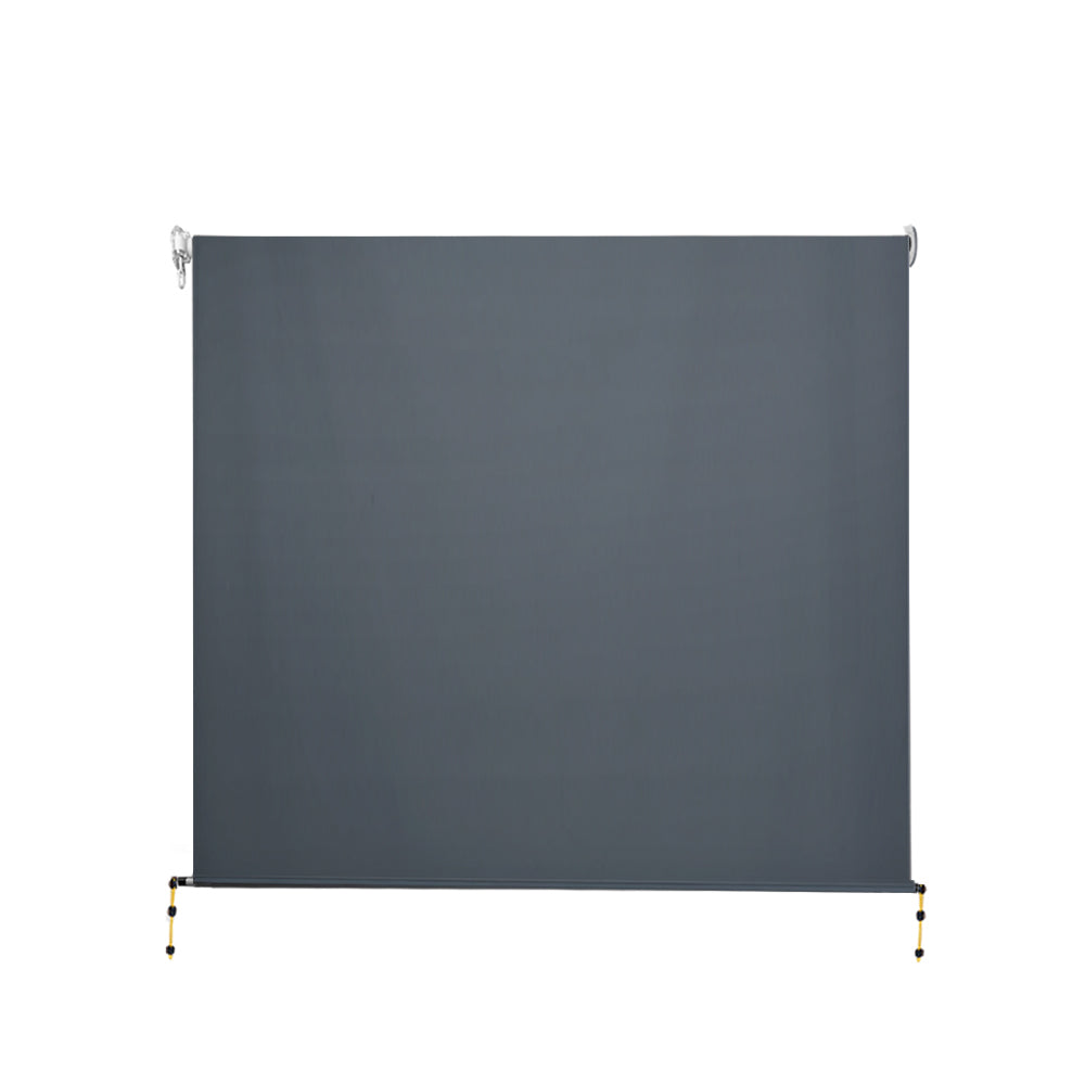 Instahut Outdoor Blinds Blackout Roll Down Awning Window Shade 2.1X2.5M Grey