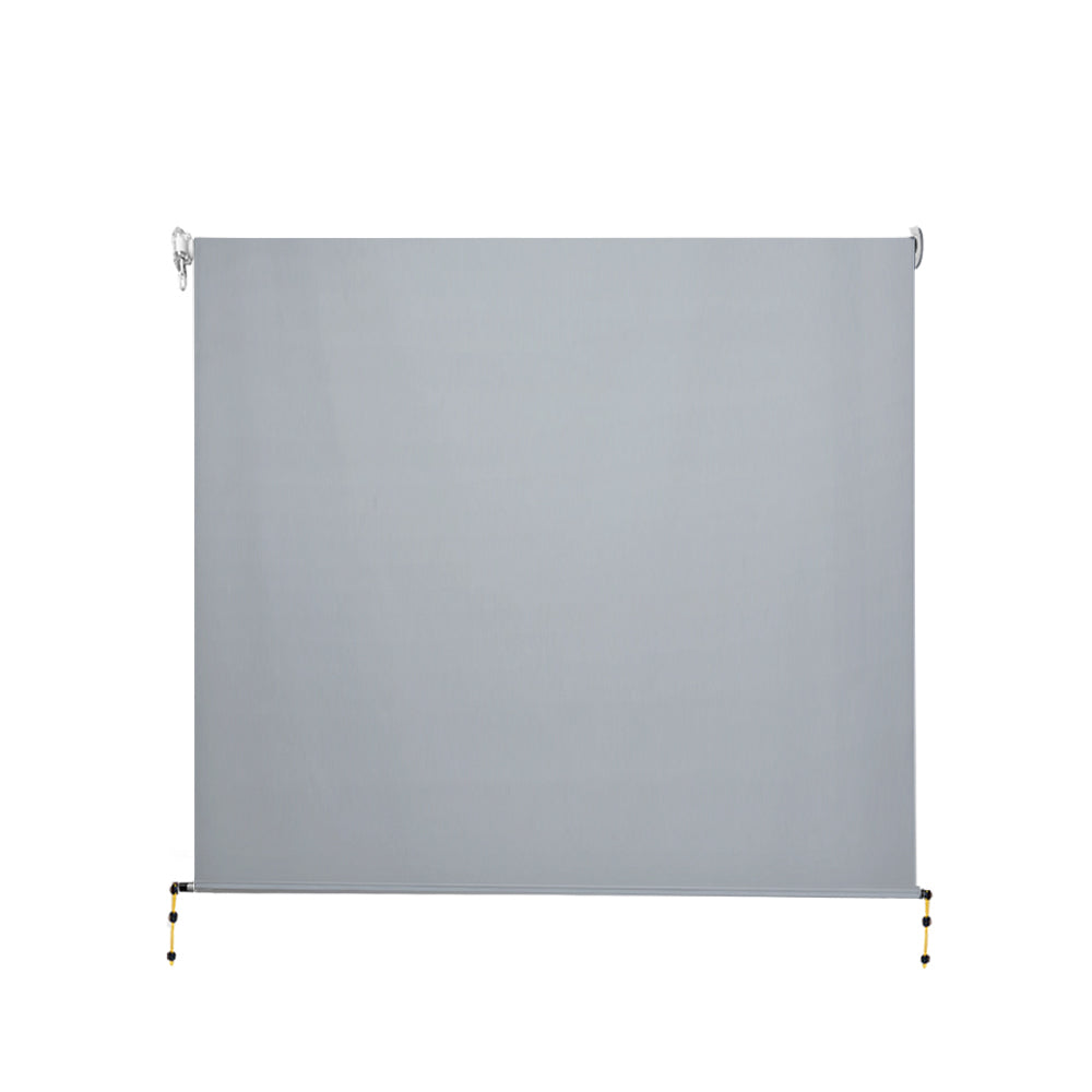 Instahut Outdoor Blinds Light Filtering Roll Down Awning Shade 3X2.5M Grey