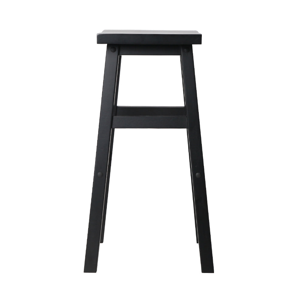 Artiss Bar Stools Kitchen Counter Stools Wooden Chairs Black x2