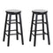 Artiss Set of 2 Beech Wood Backless Bar Stools - Black