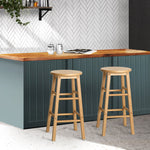 Solid Beech Wood Bar Stools, 61cm, Set of 2 - Artiss