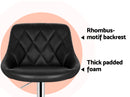 Artiss Set of 2 Bar Stools PU Leather Diamond Style - Black