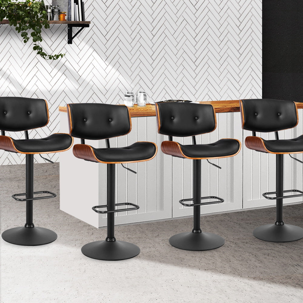 360° Rotatable PU Leather Bar Stools Set of 4 - Artiss