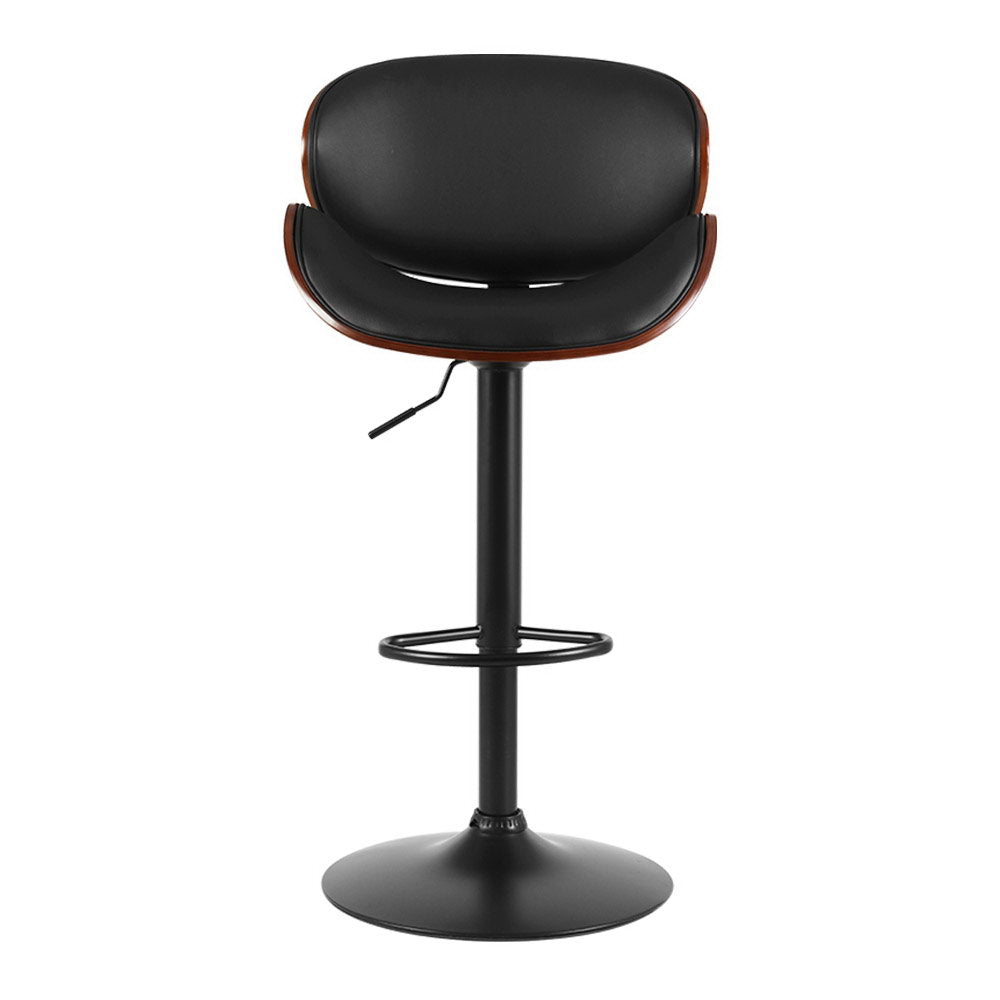 Artiss Bar Stools Kitchen Leather Barstools Swivel Gas Lift Chairs Black x2