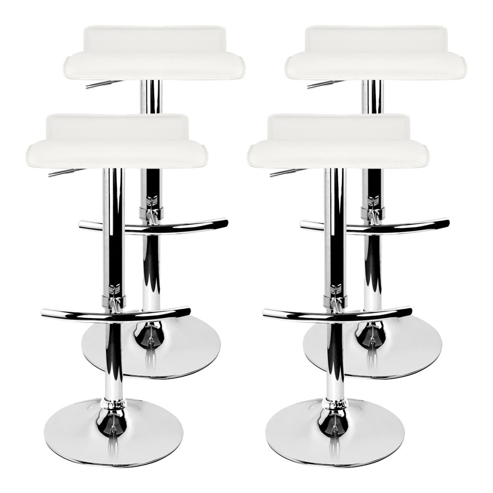 Artiss 4x Bar Stools Adjustable Gas Lift Chairs White