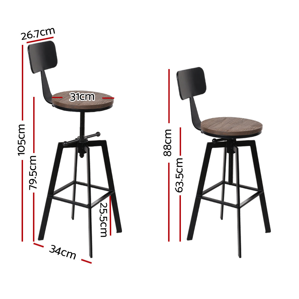 Artiss Bar Stools Kitchen Counter Chairs Vintage Metal Chairs