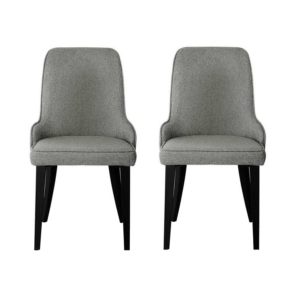 Artiss Dining Chairs Set of 2 Linen Fabric Grey