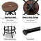 Artiss Bar Stool Industrial Round Seat Wood Metal - Black and Brown