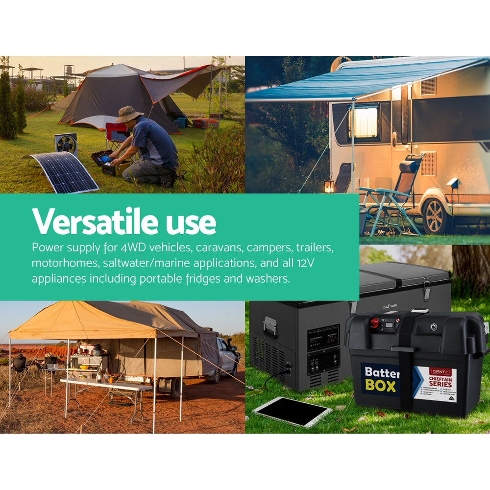 Giantz AGM Deep Cycle Battery 12V 100Ah Box Portable Solar Caravan Camping